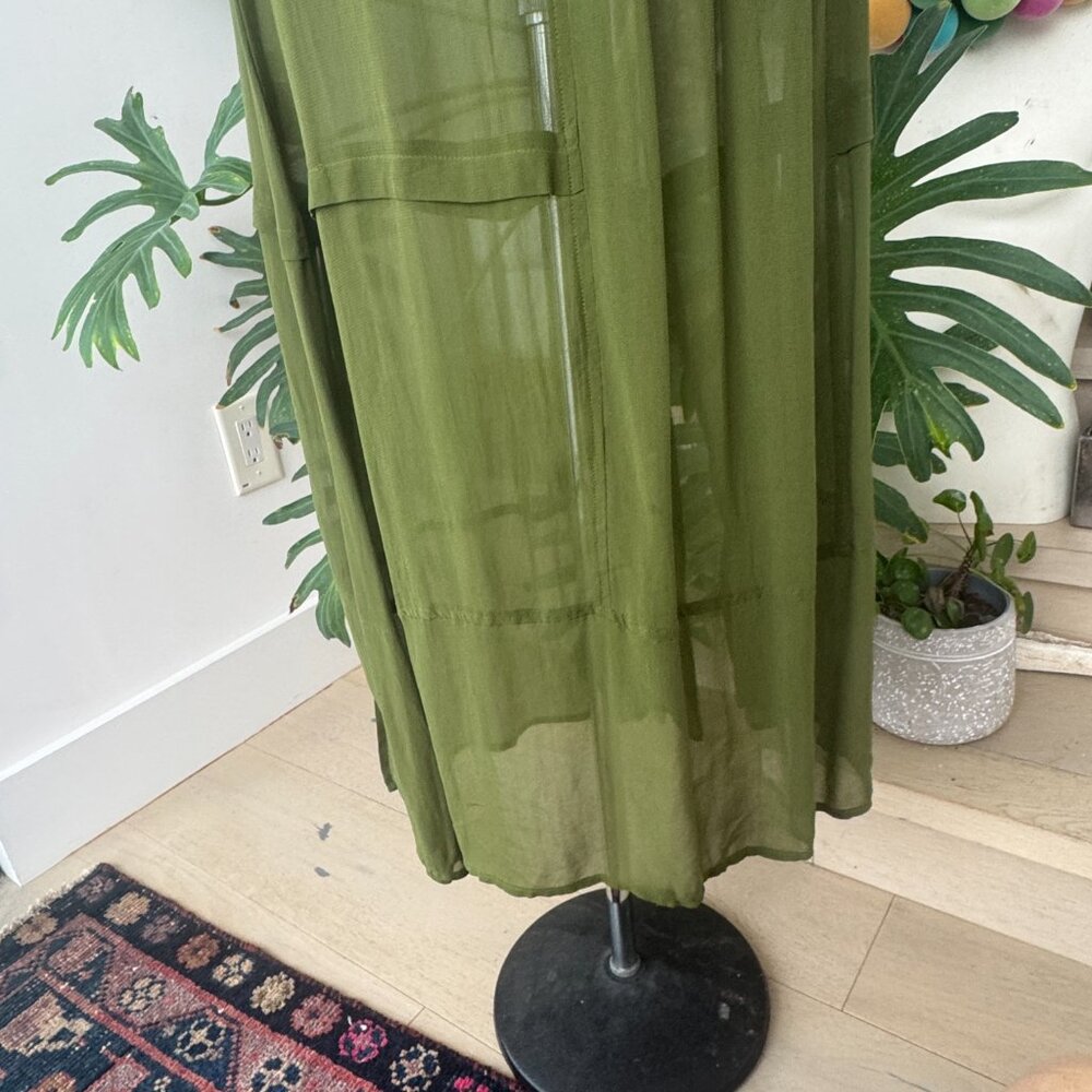 Anthropologie Maeve Green Sheer Midori Duster Cardigan Size X Small XS - Picture 8 of 11